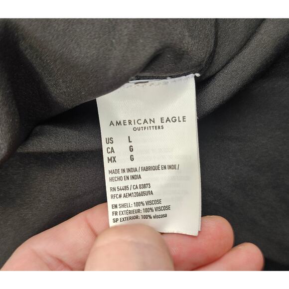 Nwt American Eagle L Black pink whimsigoth midi skirt flowy sd zip high rise NEW - Picture 6 of 8